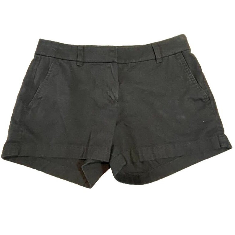 J. Crew Casual Normcore Minimalist Basic Black Khaki/Chino Shorts Sz 4